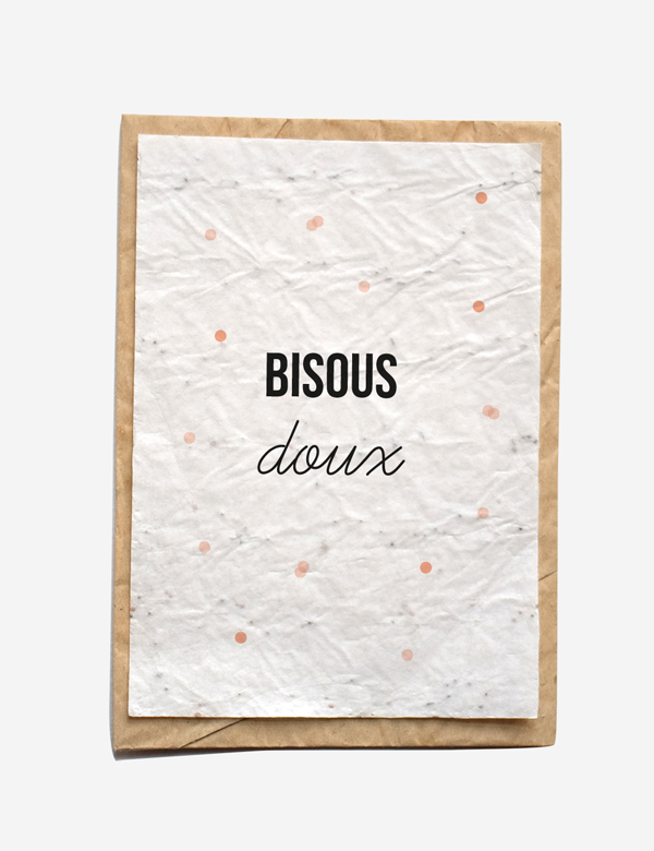 AM15 - Bisous doux - Lot de 5 cartes | Growingpaper.fr | shop